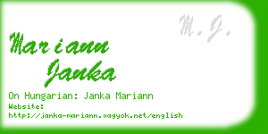 mariann janka business card